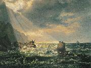 johann christian Claussen Dahl Skipbrudd ved Caprikysten painting